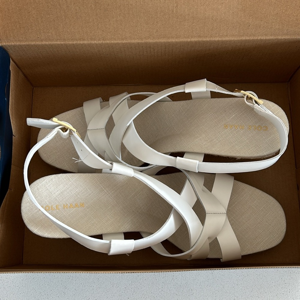 Cole Haan white wedge sandals size 11